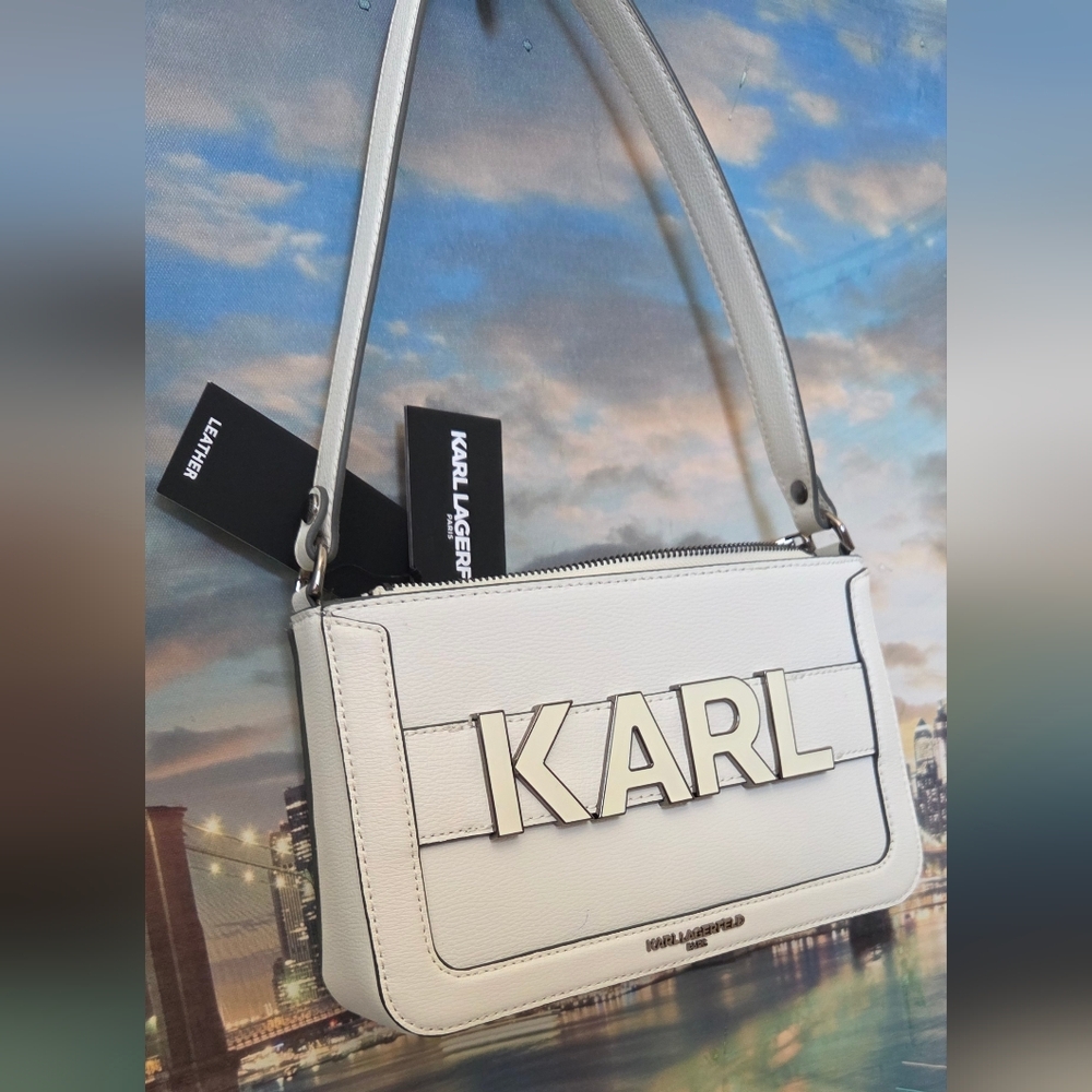 Karl Lagerfeld White Shoulder Bag NWT - Picture 3 of 16